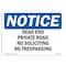 Signmission Sign, 10" H, 14" W, Plastic, Dead End Private Road No Soliciting No Trespassing Sign, Landscape OS-NS-P-1014-L-10944 - alternate 1